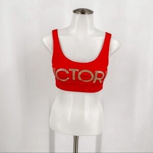 Victoria's Secret red and gold sports bra